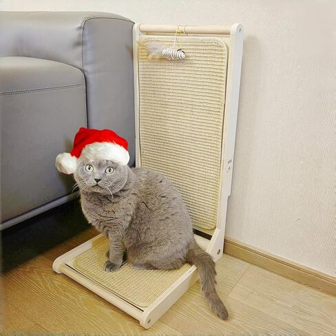 L Shape Cat Scratcher for Indoor Cats, 2 in 1 Cat Wall Scratching Board, 26 Inches Sisal Cat Scratcher, Floor Mounted Cat Scratching Pad with Mouse Toy and Catnip in Saudi Arabia