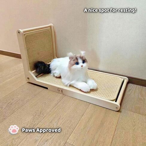 L Shape Cat Scratcher for Indoor Cats, 2 in 1 Cat Wall Scratching Board, 26 Inches Sisal Cat Scratcher, Floor Mounted Cat Scratching Pad with Mouse Toy and Catnip in Saudi Arabia