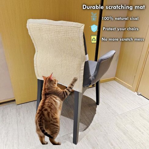 L Shape Cat Scratcher for Indoor Cats, 2 in 1 Cat Wall Scratching Board, 26 Inches Sisal Cat Scratcher, Floor Mounted Cat Scratching Pad with Mouse Toy and Catnip in Saudi Arabia
