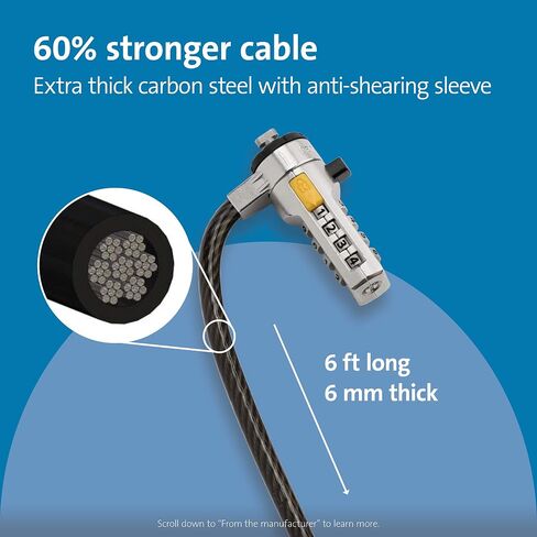 Kensington Combination Ultra Cable Lock for Laptops and Other Devices (K64675US),Silver in Saudi Arabia
