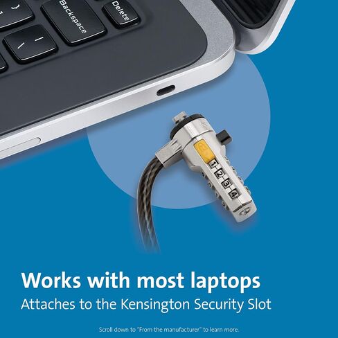 Kensington Combination Ultra Cable Lock for Laptops and Other Devices (K64675US),Silver in Saudi Arabia