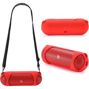 Silicone case for Beats Pill Speakers, Essential for Portable Outdoor Travel Work (Red)