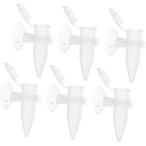 Yardwe 6pcs Automatic Shrimp Feeding Cups for Fish Tanks Plastic Shrimp Feeders with Suckers Ideal for Aquatic Feeding and Preventing Food Scattering