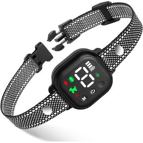 Dog Bark Collar, Smart Dog Training Collar with 8 Adjustable Sensitivity for Large Medium Small Dogs Rechargeable Waterproof Anti Barking Beep Vibration Harmless Shock Model Collar (Black)