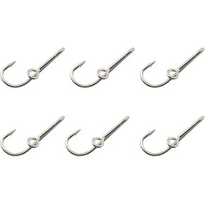 6PCS Carbon Steel Fishing Hook Hat Pin Silver Loyal Decorative Accessory Clip Hook Fishing Hat Hook Clip for Outdoor Ball Cap Backpack Decorative Hooks