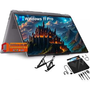 Lenovo Yoga 7i 2-in-1 Laptop - 16" 2K Touchscreen Display, Intel 12-Core Ultra 5 125U, 16GB DDR5 RAM, 512GB SSD, Fingerprint Reader, Windows 11 Pro, Microsoft Office Lifetime, 8 in 1 Optical Drive