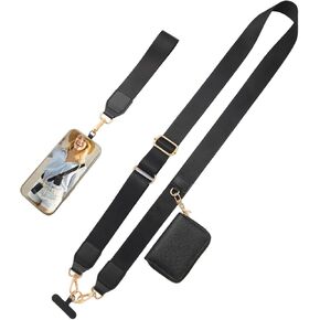 Clip And Go Strap For Phone With Wallet Crossbody Phone Adjustable Wrist Strap Cell Phone Strap With Zippered Pouch