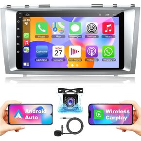 4G+64G Car Radio Stereo for Toyota Camry 2012 2013 2014, Wireless Carplay&Android Auto with Android 12 Support Bluetooth/GPS/WiFi/Back-up Camera/SWC/FM, 10.2 Inch IPS Touch Screen for Camry