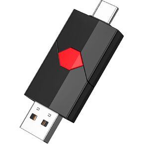 Aiibe 64GB USB C Flash Drive 5 Pack Type C + USB A Dual Thumb Drive USB 2.0 Memory Stick 64GB Flash Drive Push-Pull Portable USB Stick 64GB USB Drive (5 Pack, Black Green Red Blue Purple)