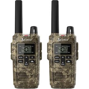 Cobra RX180 Walkie Talkies – 18-Mile Long Range Signal, 22 Preset Channels, NOAA Weather Alerts, 10 Call Tones, Voice-Activated, Compact and Reliable, 2-Pack, Orange/Black