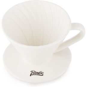 Bincoo Pour Over Coffee Dripper-Ceramic Coffee Dripper Pour Over Cone Coffee Maker Size 01,Portable Coffee Maker For for Home, Cafe, Restaurants (Black)