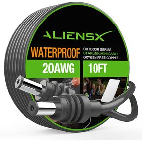 ALIENSX DC Power Cable for Starlink Mini, Reliable Replacement Cord for Starlink Mini Cable Extension Outdoor Accessories Waterproof, Gray (15M/49.2FT)