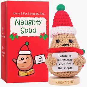 Boss Gifts for Men and Women - Boss Appreciation Crochet Positive Potato Holding 30 Uplifting Funny Signs for Bosses - Boss Office Gift for Christmas, Retirement, Promotion, New Job, Birthday