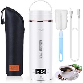 Travel Portable Electric Kettle,Tea Coffee Kettle, Boiled Water Kettle for Rapid Heating & Boiling, Leak Proof & Heated-Insulated, 450mL & 304 Stainless Steel with 4 Preset Thermal Control