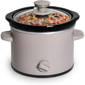 COOK WITH COLOR 2QT Mini Electric Round Slow Cooker - Adjustable Settings, Removable Stoneware Pot, Tempered Glass Lid, Dishwasher Safe, Cool-Touch Side Handles, Slate Blue