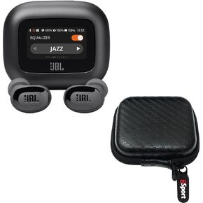 JBL Live Beam 3 True Wireless Noise Cancelling Earbud Bundle with gSport Case (Black)