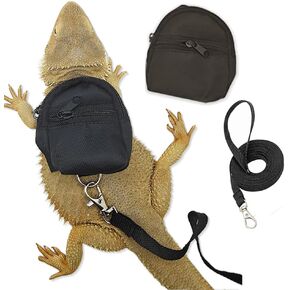 Bearded Dragon Adjustable Clothes Harness with Leash,Bearded Dragon Harness Leash Set for Lizards,Chameleon, Traction Rope Walking Leash Reptile Halloween Costume Accessories