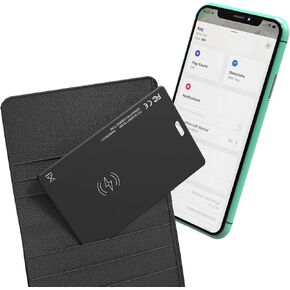 Rechargeable Wallet Tracker Card for Apple Find My，Bluetooth Item Finder，Key Finder，Ultra-Thin Anti-Lost Smartcard Works with Apple Find My APP for Keys，Wallet，Purse (iOS Only)