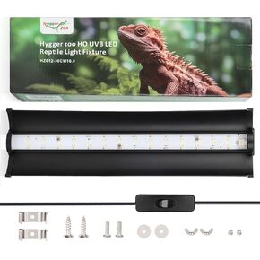 T8 HO 10.0 UVB Light for Reptiles LED Reptile Lighting Combo Kit, Reptile Light Fixture Terrarium Hood with 10W UVA UVB Bulb Desert Reptile Lamp for Bearded Dragon Turtle Snake Lizard Tank