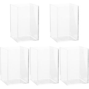 FRCOLOR 5Pcs Acrylic Clear Rectangular Fish Tank Aquarium Decorative Betta Goldfish Small Fish Tank Transparent Tank Vase Fish Accessories for Home Office Outdoor Indoor