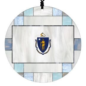 West Virginia Christmas Ornament - Faux Stained Glass Design Effect Featuring State Flag - 2024 Acrylic Tree Decoration - Holiday Gift and Home Decor