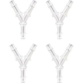 Aquarium Air Pump Connectors, 4 Pcs Y-Shaped Aquarium Air Valve Aquarium Airline Tubing Connector Plastic Barb Equal Y Tee Hose Pipe Connectors Anti-Shedding Fish Tank Air Tube Adapters Splitter
