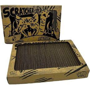 Reversible Cat Scratcher – Dual-Sided I-Shaped & U-Shaped Scratch Boards, Durable, No Shedding and Refillable – Protects Furniture, Cat Scratch Pad, Cardboard Cat Scratching for Indoor Cats
