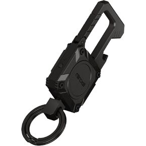 Miroddi Car Keychain with Tracker Key Chain Works with Apple Find My App (iOS Only), Heavy Duty Key Carabiner with Bottle Opener, Key Finder, GPS for Key, Anti-Lost Key Finder, Rechargeable, Black