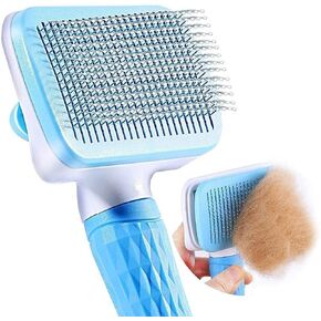 Cute Meows Dog & Cat Brush for Shedding, Dematting & Grooming – Pet Hair Undercoat Rake