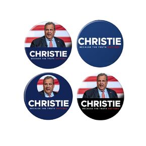 Chris Christie for President 2024 pins - Christie for President buttons - 4-pack (2.25 inches)