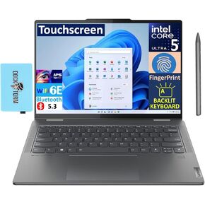 Lenovo Yoga 7i AI PC 2-in-1 Laptop 14.0" Touchscreen IPS WUXGA Display (Intel Ultra 5-125U, 16GB LPDDR5X, 1TB M.2 SSD, Active Pen, Backlit KB, Fingerprint, 2 X TB 4, Win11P) w/DKZ USB Port Expander