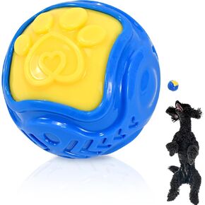 Dog Balls, Squeaky Balls for Dogs 3" Interactive Chew Toy for Aggressive Chewers Puppy Ball Toys Relieves Anxiety and Clean Teeth, BPA Free Non-Toxic Dog Toys for Large and Small Dogs
