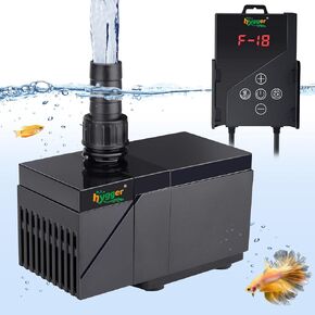 hygger 2380GPH Aquarium Water Pump with Intelligent Controller，DC 24V Ultra Quiet Powerhead, Powerful Return Pump for Fish Tanks, Aquariums, Ponds, Fountains, Sump, Hydroponics (75W, 17.8ft)