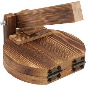 Angoily Tortilla Press Wooden Dumpling Press Mold Pre- Seasoned Tortilla Maker Pataconera for Flour Tortilla Roti Tawa or Dosa