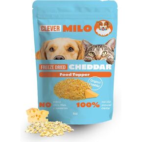 Freeze Dried Dog Food Treats - Dogs Cheese Treats - Also Use As Topper or Treat; Freeze Dried Raw Dog Food - Healthy Dog Treats (Pack of 01, Cheddar Cheese Topper)