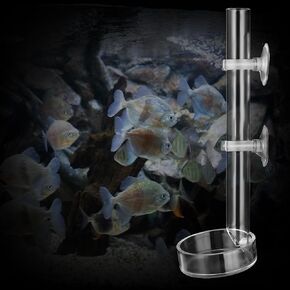 Shrimp Feeding Tube and Dish Set, Acrylic Fish Shrimp Feeder, Aquarium Feeding Tube for Fish Tank Aquarium Shrimp(20cm)