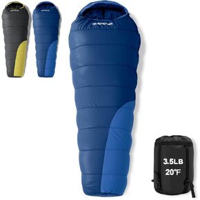 Cold Weather Mummy Sleeping Bag, Winter Sleeping Bag, Sleeping Bags for Adults, Waterproof Lightweight Sleep Bag, Camping Gear for Backpacking Hiking Travel & Other Outdoor Activities