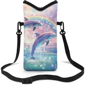 Neoprene Phone Bag Adjustable Crossbody Strap Mobile Protection Case Hook and Loop Fastener Phone Bag, 4 X 8 Inch