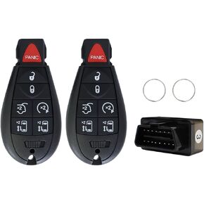 2PCS Key fob Keyless Entry Remote Key Fob Replacement Chrysler Town and Country Dodge Caravan 2008-2016 Routan, 7bottons (M3N5WY783X 433Mhz)