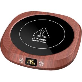 Mug Warmer - Upgrade Coffee Warmer Fastest Heating & Highest Temperature, 5 Temp Settings & 1-12H Timer, Cup Warmer with LCD Display for Precise Temperature, Coffee Mug Warmer for Coffee, Tea, Water