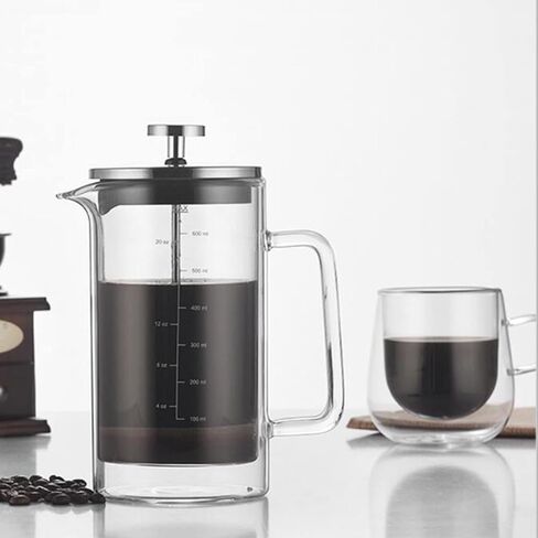 Double Walled French Coffee Maker Heat Resistant Borosilicate Glass Coffee Pot in Kuwait