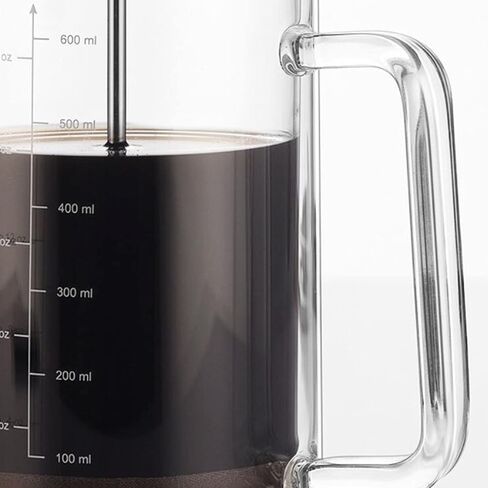 Double Walled French Coffee Maker Heat Resistant Borosilicate Glass Coffee Pot in Kuwait