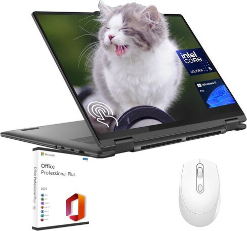 Lenovo Yoga 7i 2-in-1 Business Laptop - 16" FHD+ Touchscreen, Intel Ultra 5 125U, 16 GB DDR5 RAM, 2TB SSD, Backlit Keyboard, WiFi 6, Win 11 Pro, with Office 2021 Lifetime License & Silent Accessory in Saudi Arabia