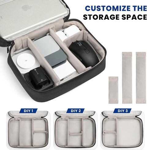 Portable Cable Organizer Bag,Large Double Layers Electronic Case Cord Organizer Case,Travel Essentials,Waterproof in Saudi Arabia