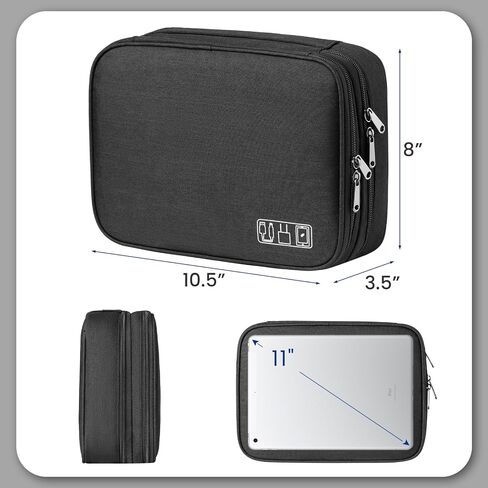 Portable Cable Organizer Bag,Large Double Layers Electronic Case Cord Organizer Case,Travel Essentials,Waterproof in Saudi Arabia