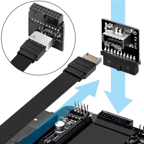 Mainboard USB 3.0 Front 19Pin to 3.1 Type-C Front Panel Header Type-E Adapter 19 to 20 Pin Expansion Card for Motherboard in Saudi Arabia