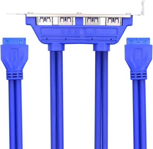 Xiwai 4 Ports USB3.0 Female Hub to Motherboard 20pin Mount Panel Extension Baffle Cable with PCI Bracket 50cm in Saudi Arabia