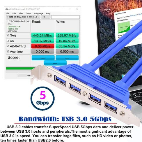 Xiwai 4 Ports USB3.0 Female Hub to Motherboard 20pin Mount Panel Extension Baffle Cable with PCI Bracket 50cm in Saudi Arabia