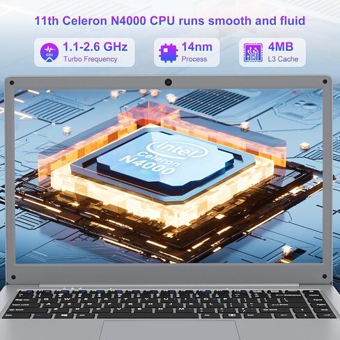 jumper Laptop 14 Inch, 12GB LPDDR4 256GB SSD, Laptop Computer with Celeron J4105 CPU(Up to 2.5GHz), FHD 1920x1080 Display, 2.4G+5G WiFi, 35.52WH Battery, 2 Speakers, Portable Business Laptops. in Saudi Arabia