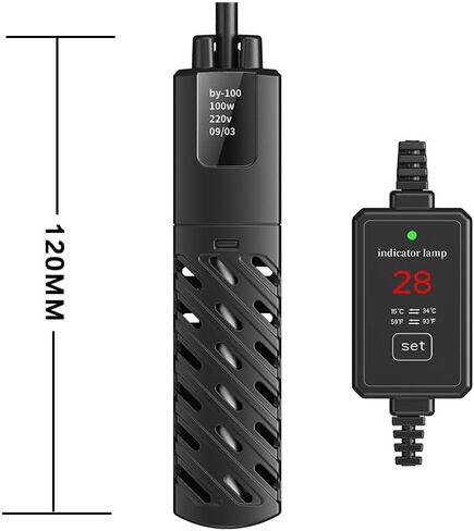 Aquarium Heater, 100W Thermometer Sticker for Freshwater Marine Fish Tanks in Saudi Arabia